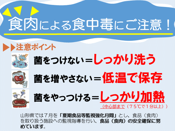 食肉による食中毒に注意